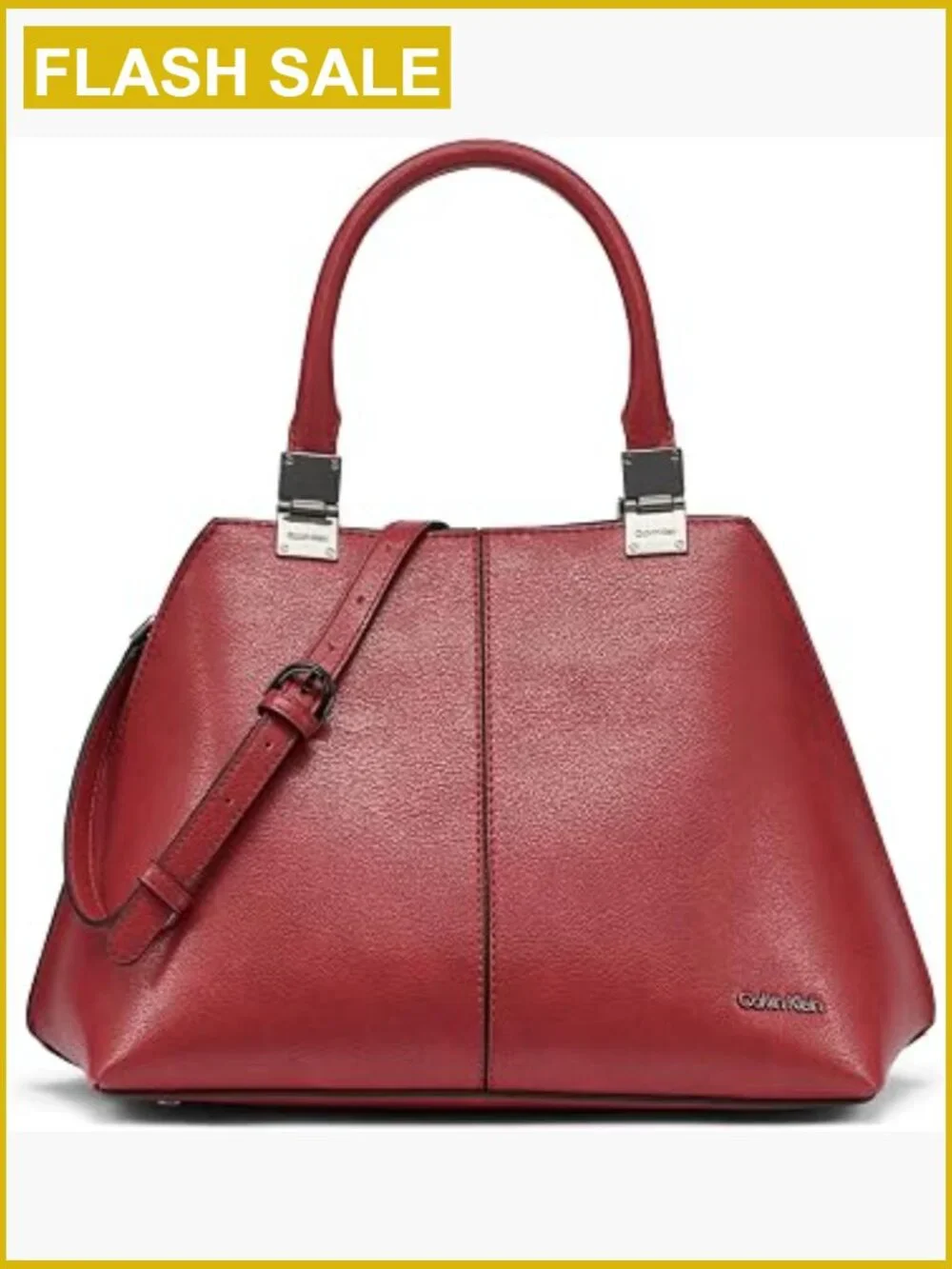 Vegan Leather Satchel, 2-in-1 Crossbody, 2 Pockets